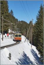 Bahnen der Jungfrau Region/330179/blm-regionalzug-bei-muerren-9-maerz BLM Regionalzug bei Mürren. 9. März 2014