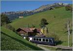 Der Steuerwagen des GoldenPass Express Montreux Interlaken bei Weissenburg. 

7. Okt. 2023