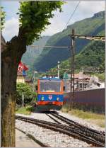 Ein Triebwagen der Monte Genoroso Bahn in Capolago. 
5. Mai 2014