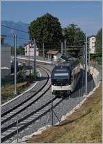 Der CEV MVR ABeh 2/6 7505 verlässt St-Légier Gare.