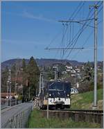 Die MOB GDe 4/4 6005 mit einem Panoramic Express auf der Fahrt nach Zweisimmen kurz nach Fontaivent.
