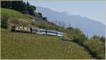 Die MOB GDe 4/4 6003 ist mit ihrem Panoramic Express kurz nach Planchamp auf dem Weg nach Montreux. 

14. April 2020