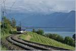 Der MVR ABeh 2/6 7504  VEVEY  auf der Fahrt als Regionalzug nach Montreux zwischen Planchmp und Châtelard VD. 

1. Juli 2020