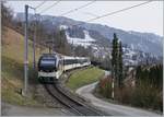 Ein Alpina MOB Regionalzug von Zweisimmen nach Montreux kurz vor Chernex.