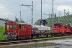 sonstiges/662441/tm-758-steht-mit-ein-gleisbauzug Tm 758 steht mit ein Gleisbauzug am 25 Mai 2019 in Brugg AG.