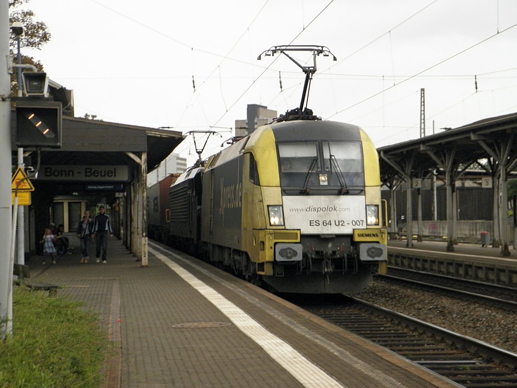 Boxxpress ES 64 U2-007 (182 507) mit einer MRCE 189 in Beuel am 29.7.2011