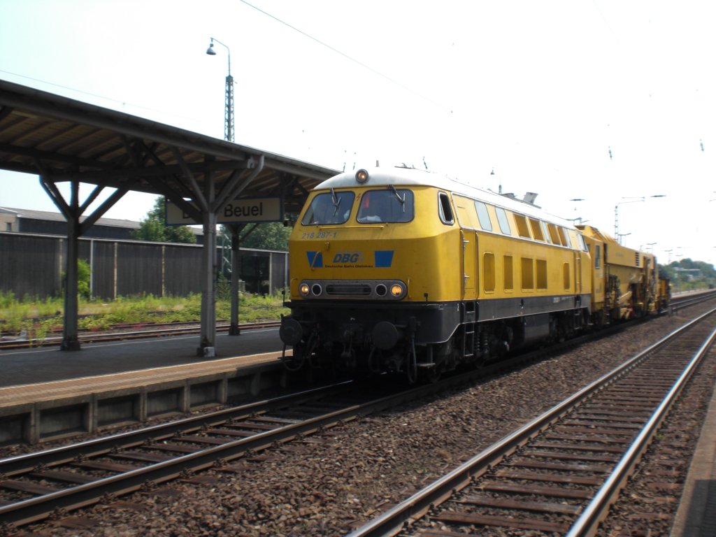 Br. 218 287-1 von Der Deutschen Bahn Gleisbau (DBG) in Bonn-Beuel