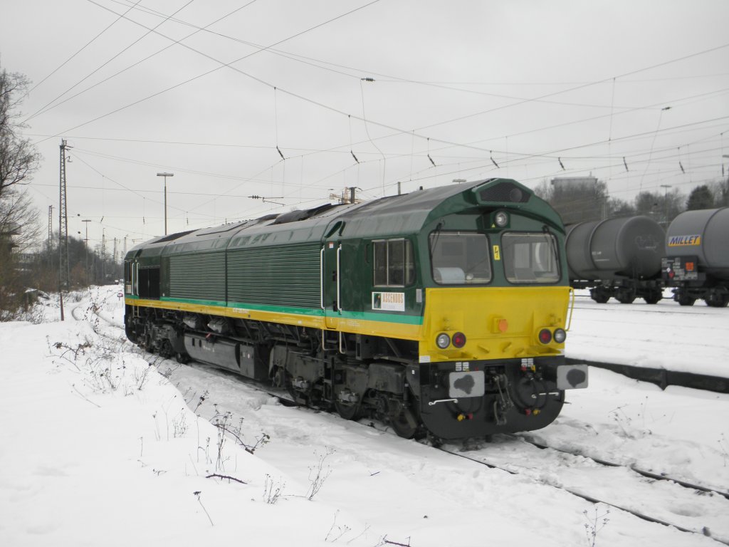 Class 66 von Ascendos in Aachen-West am 29.12.10. �ffentlich zug�nglich durch einen Verkaufsshop