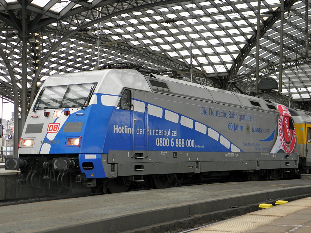 DB 101 060-2  60 Jahre Bundespolizei  am EC102 in K�ln Hbf am 9.10.2011