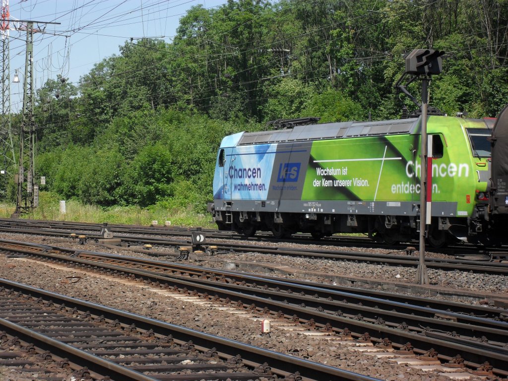 Die R�ckseite von der Br 185 mit K+S Werbung in K�ln Gremberg