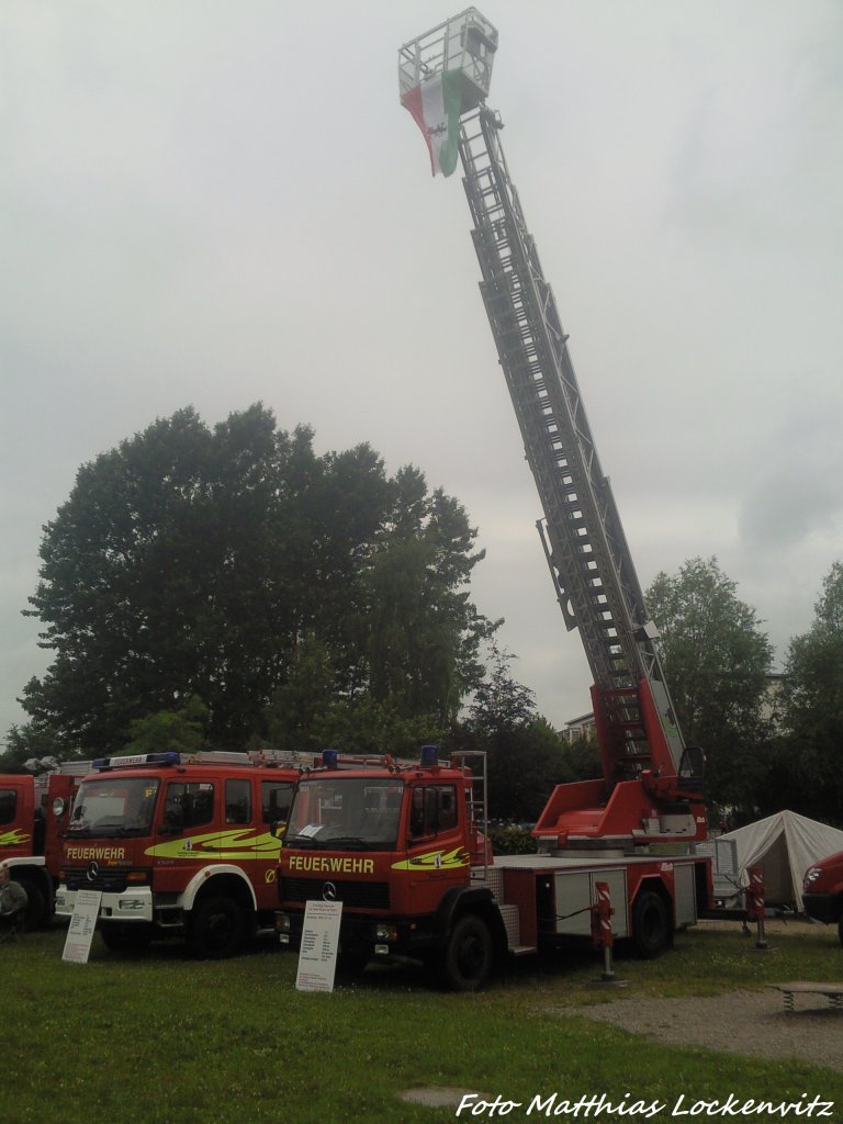 Drehleiterwagen & Gertewagen der Feuerwehr Bergen auf Rgen beim Stadtteilfest & Blaulichttag in Bergen auf Rgen am 29.6.13
