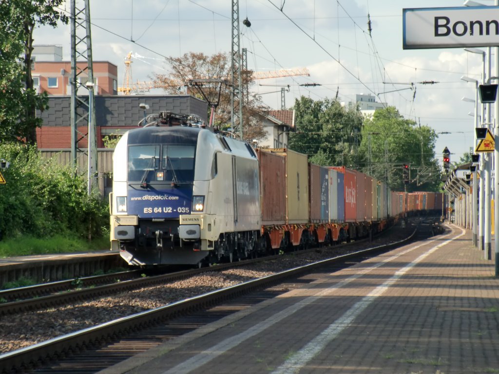 ES 64 U2-035 mit K�hne und Nagel Aufschrift am 31.08.10. in Beuel.