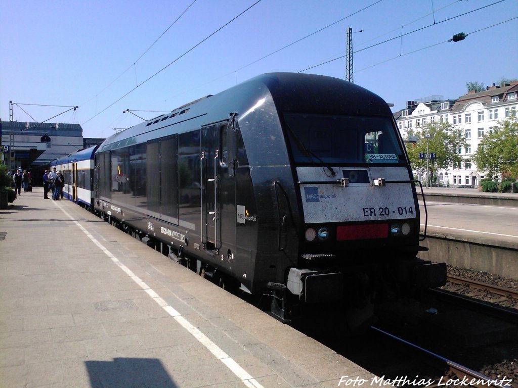 NOB Mietfahrzeug von der MRCE (ER20) im Bahnhof Hamburg-Altona am 8.6.13