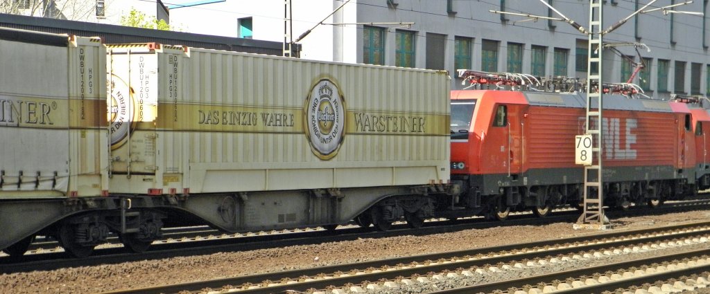 WLE 81 (BR 189) mit dem Warsteiner Ganzzug in Porz(Rhein) am 2.4.2011