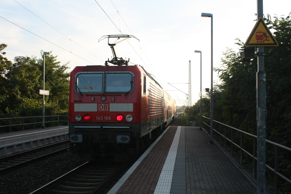 143 168 verlsst als S9 mit Ziel Eilenburg den Bahnhof Delitzsch ob Bf am 23.9.21