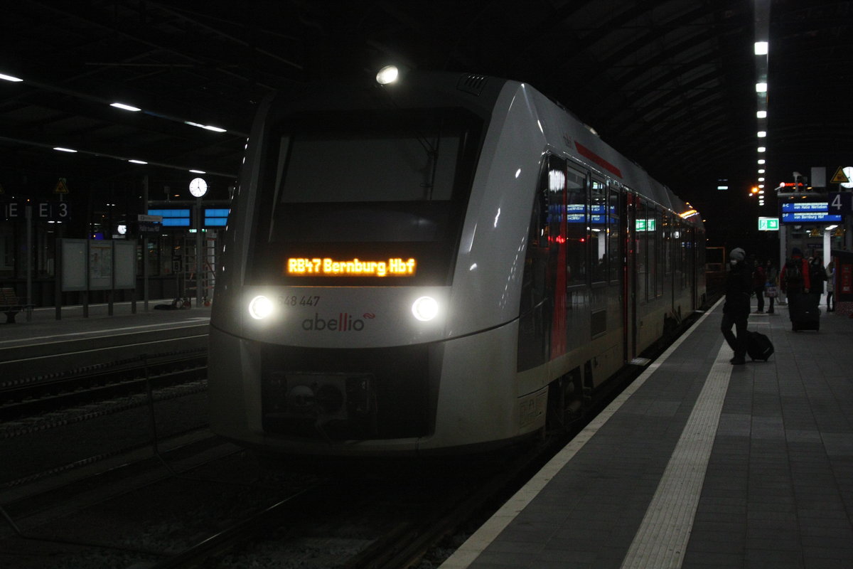 1648 447/947 im Bahnhof Halle/Saale Hbf am 8.1.21