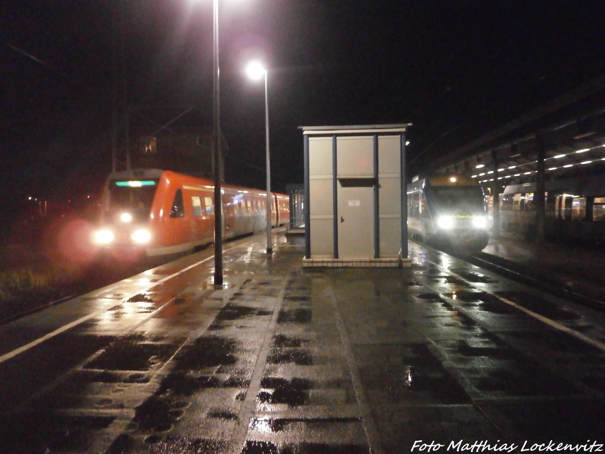 612 XXX und HEX VT 80X im Bahnhof Halle (Saale) Hbf am 4.1.15