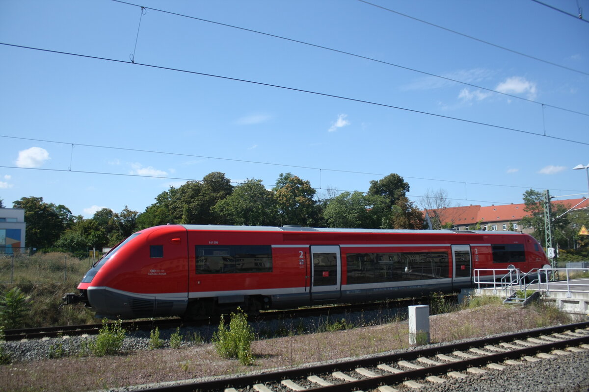 641 006 verlsst als RB78 mit Ziel Querfurt den Bahnhof Merseburg Hbf am 14.8.21