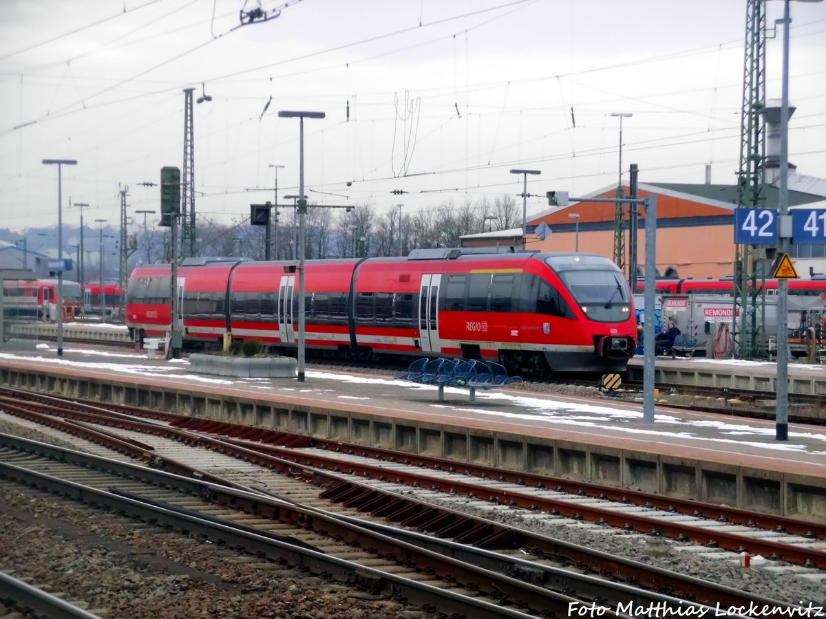 643 XXX wird als RB mit ziel Bingen Hbf im Bahnhof Kaiserslautern Hbf bereit gestellt am 28.1.17