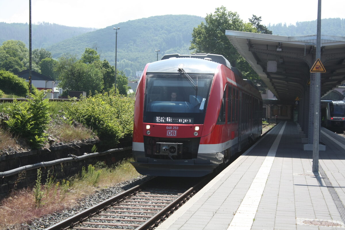 648 253/753 verlsst mit ziel Gttingen den Bahnhof Bad Harzburg am 2.6.22