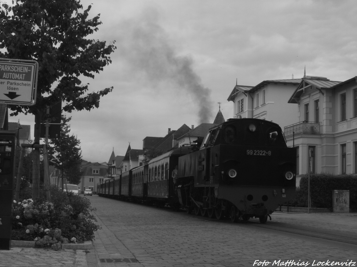 99 2322 der Mecklenburgischen Bderbahn Molli im Bahnhof Bad Doberan, Goethestrae am 13.7.14