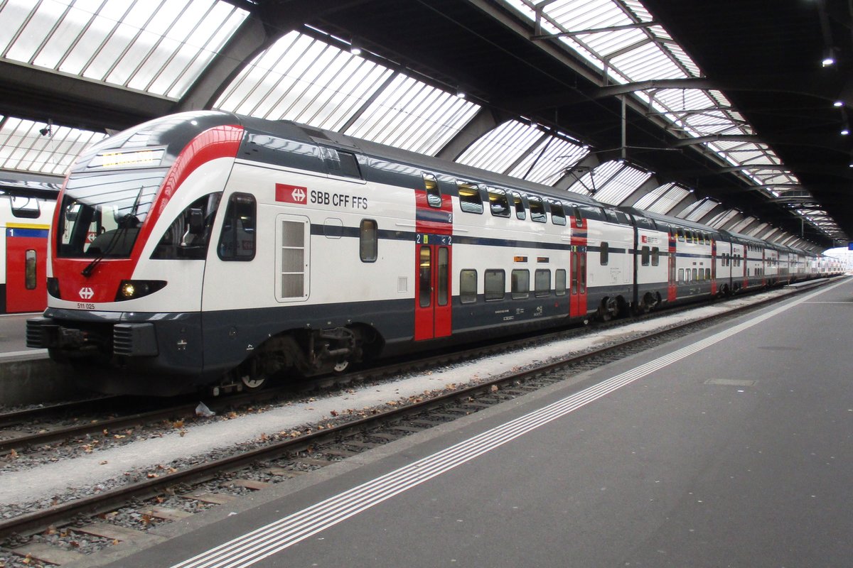 Am 1 Januar 2019 steht 511 025 in Zürich HB.