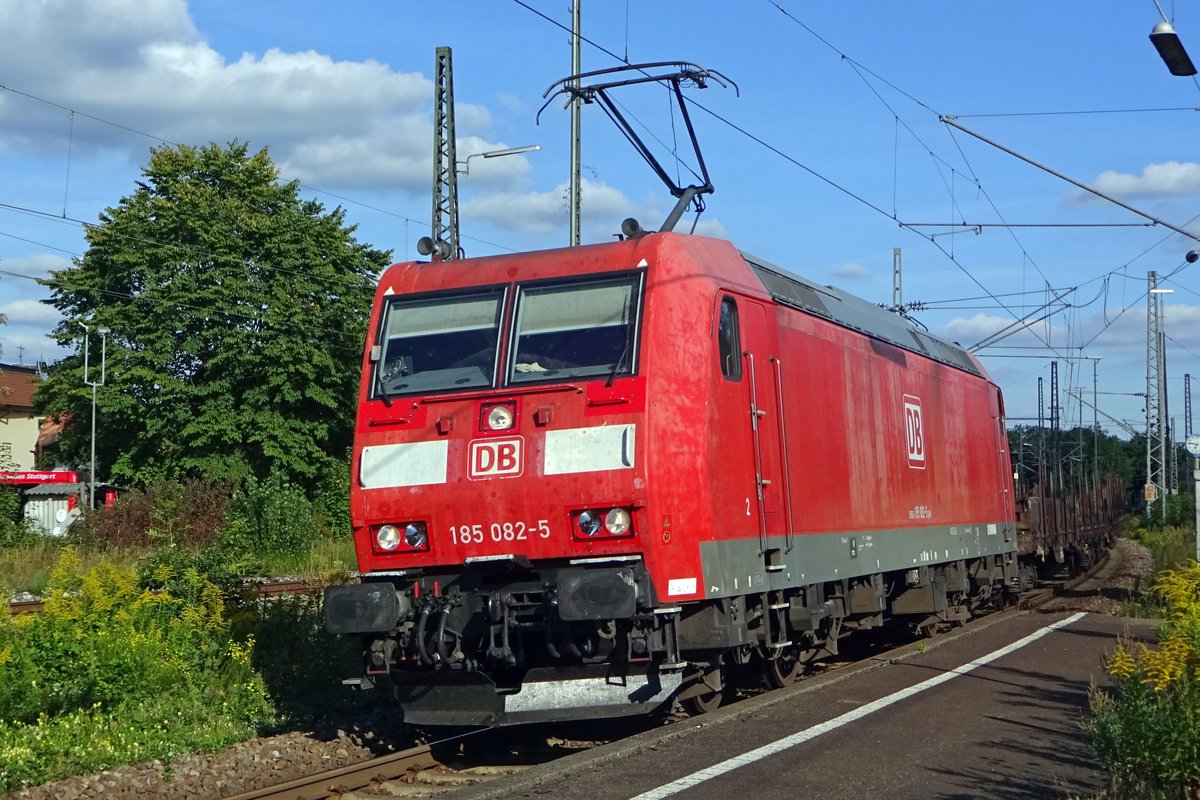 Am 13 September 2019 durchfahrt 185 082 mit Gefolgschaft Göppingen.