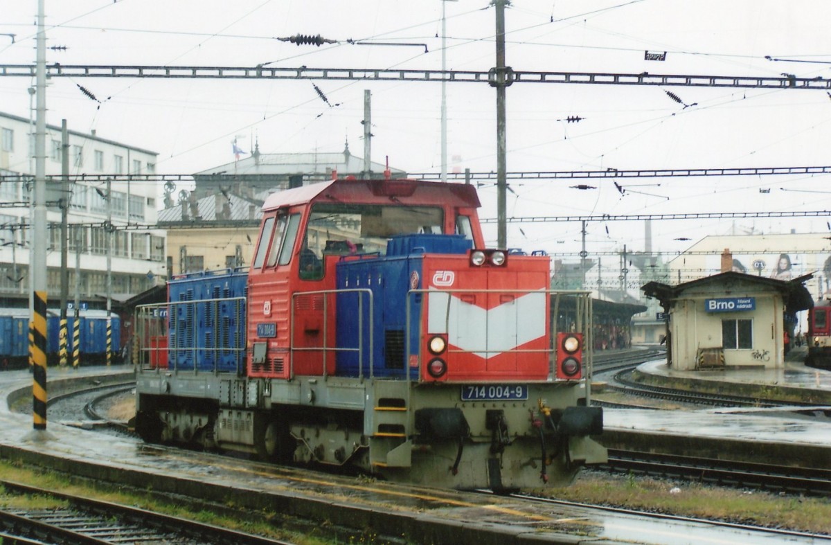 Am 22 Mai 2008 steht CD 714 004 in Brno hl.n. 