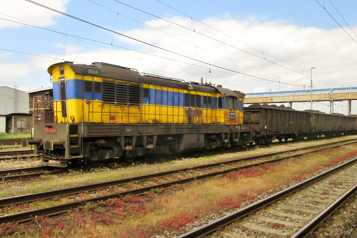 Am 28 Mai 2015 meldet sich AWT 770 508 mit ein Kohlezug in Ostrava hl.n.