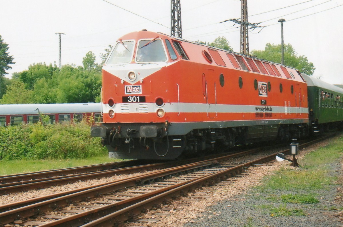 Am 31 Mai 2010 treft MEG 301 mit Pendelzug ins Bw Weimar ein.