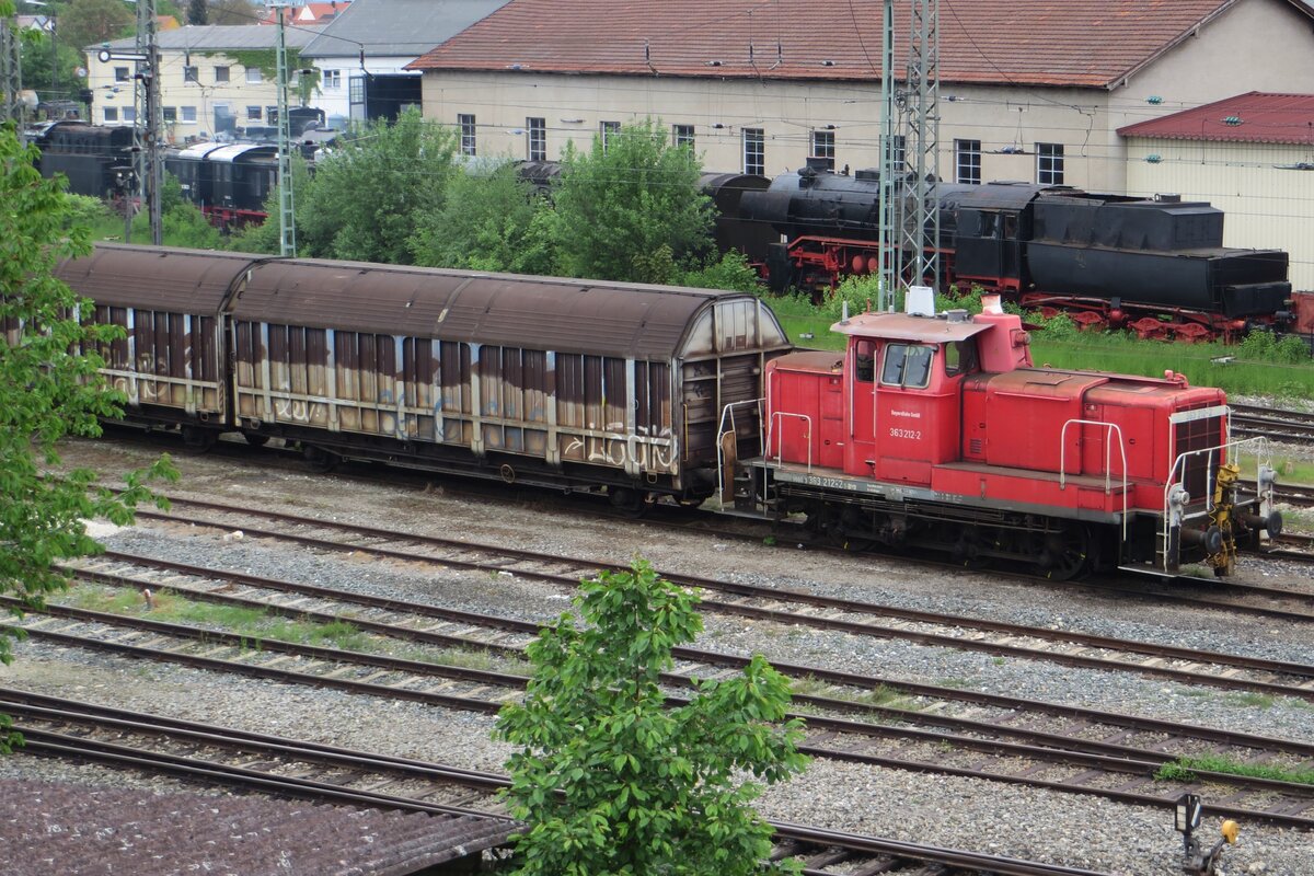Bayernbahn 363 212 steht am 17 Mai 2023 in Nrdlingen.