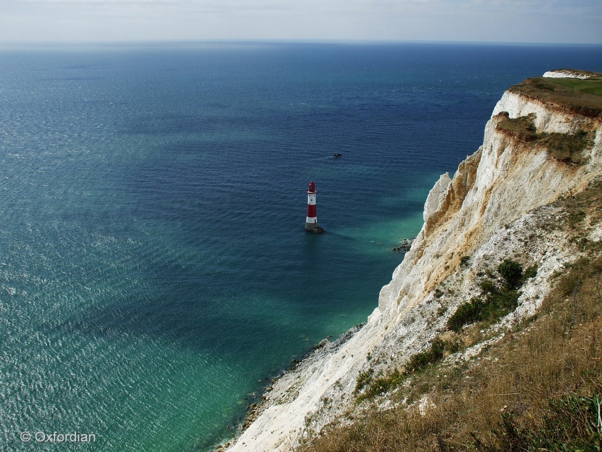 Beachy Head Lighthouse seit 1902 vor Eastbourne in East Sussex, England.