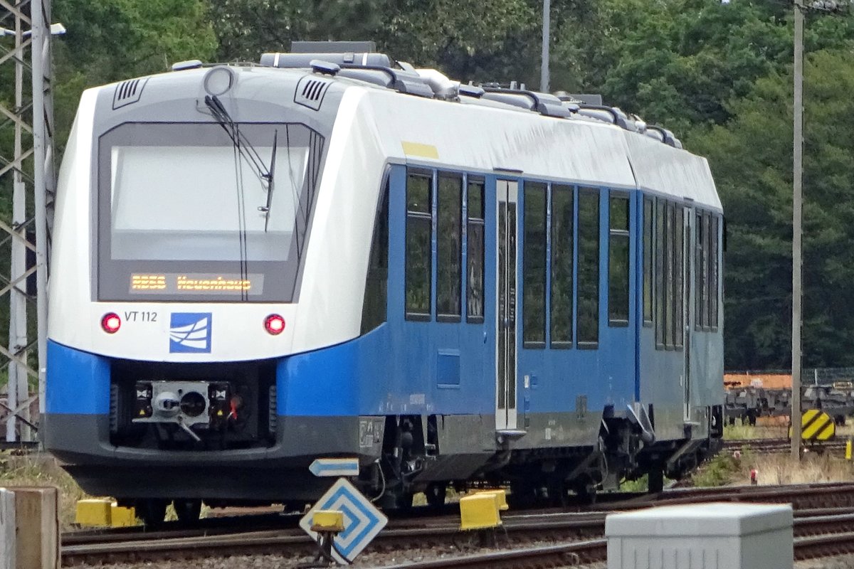 Bentheimer Eisenbahn VT 112 verlässt Bad Bentheim mit ein RB nach Neuenhaus über Gifhorn, 15 Juli 2019.