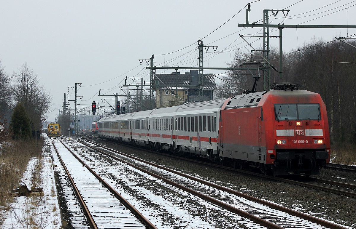 DB 101 099 mit Leer IC Richtung Flensburg. J�bek 12.02.2017 (06600)