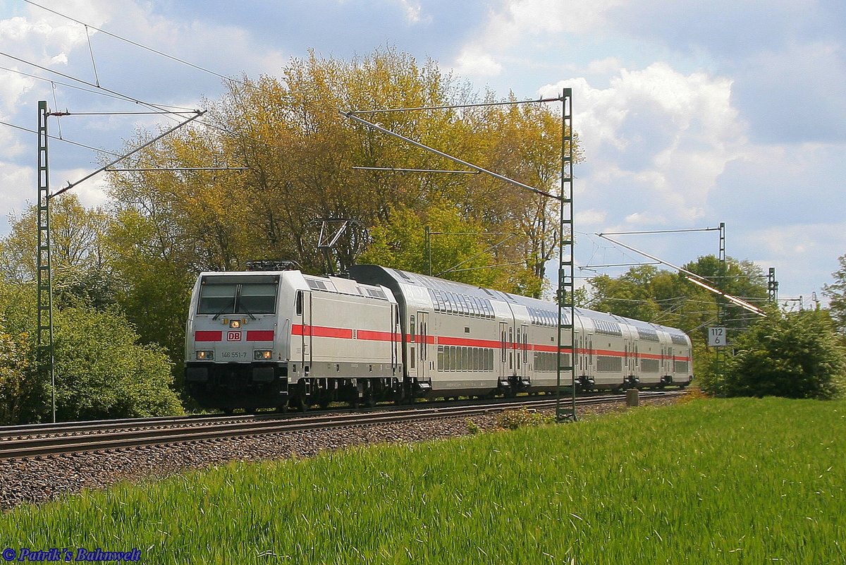 DB 146 551 mit InterCity am 07.05.2019 in Bremen-Mahndorf Richtung Bremen Hbf