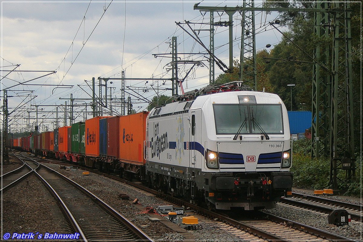 DB 193 360 mit Containerzug am 06.09.2019 in Hamburg-Harburg
