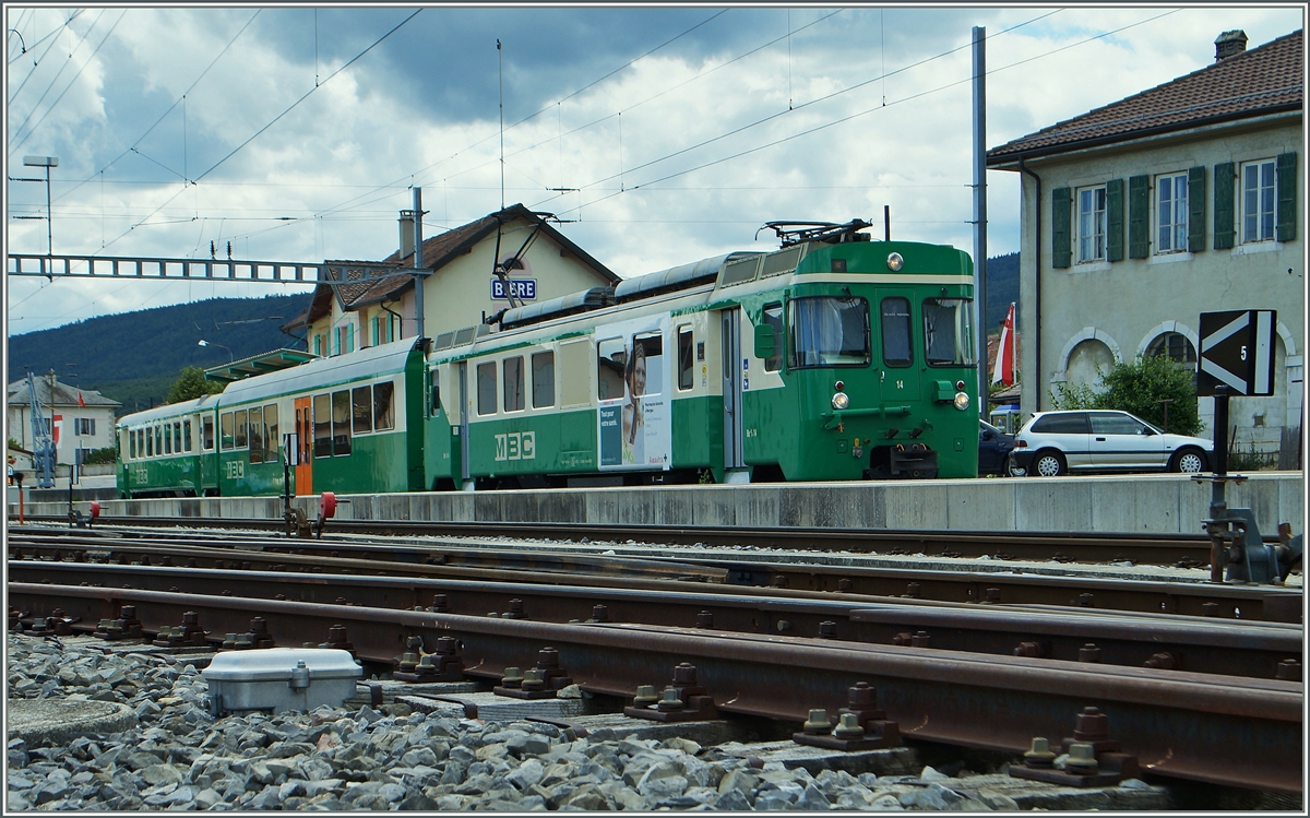 Der BAM Be 4/4 14 in Bi�re.
30. Juni 2014