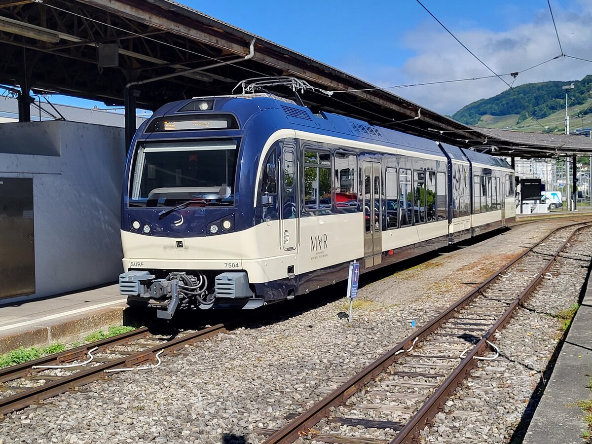 Der CEV ABeh 2/6 7504 VEVEY wartet in Vevey auf die Rückfahrt nach Blonay.
25. Mai 2024