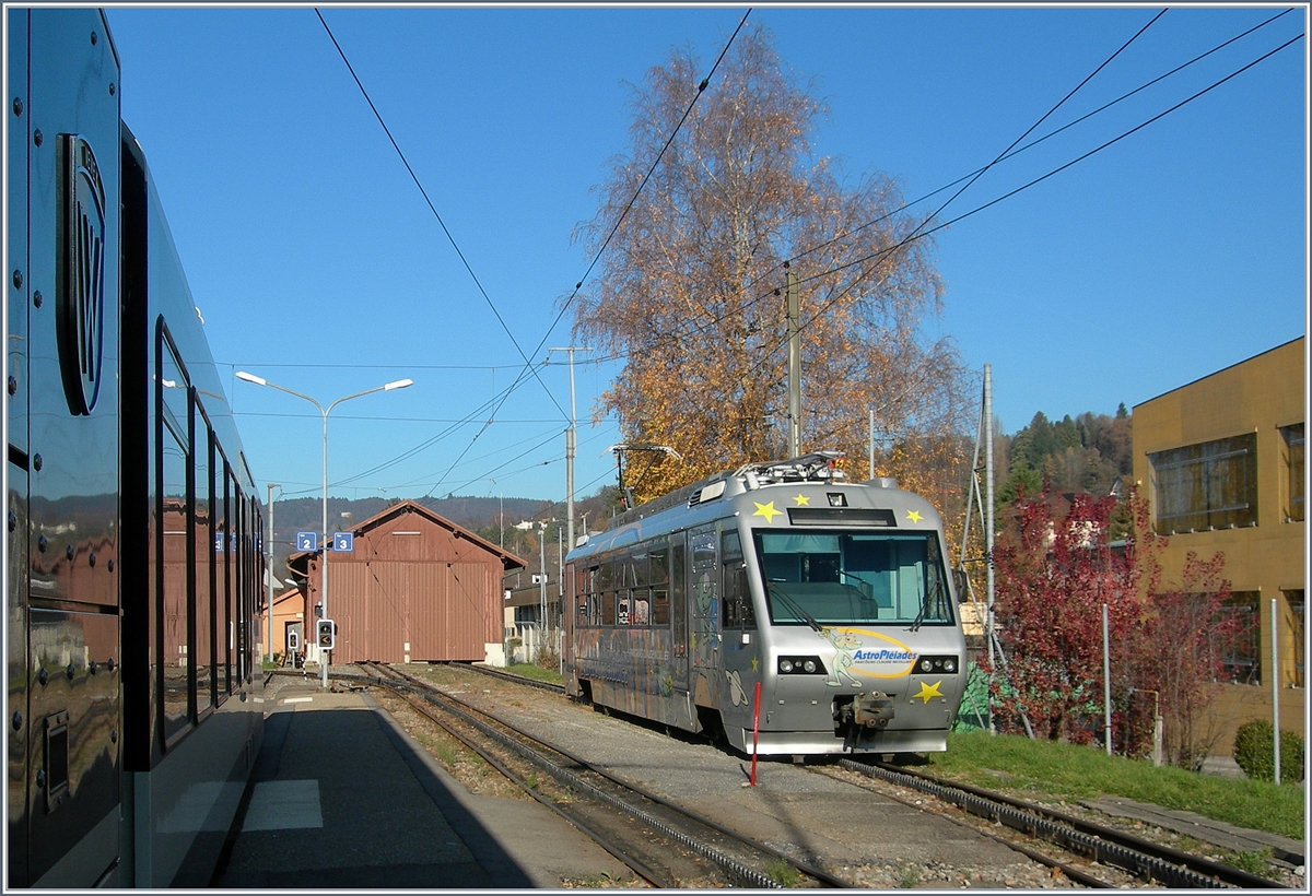 Der CEV MVR Beh 2/4 72 in Blonay.
2. Dez. 2016