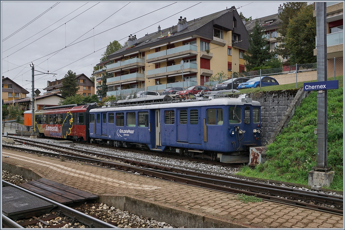 Der dazugeh�rige Be 4/4 und der BDe 4/4 3005 stehen derweil in Chernex.

4. Okt. 2019