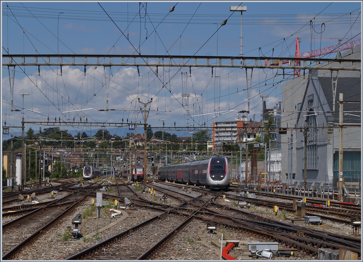 Der TGV Lyria 4724 bei der Ankunft in Lausanne. 

13, Juli 2020