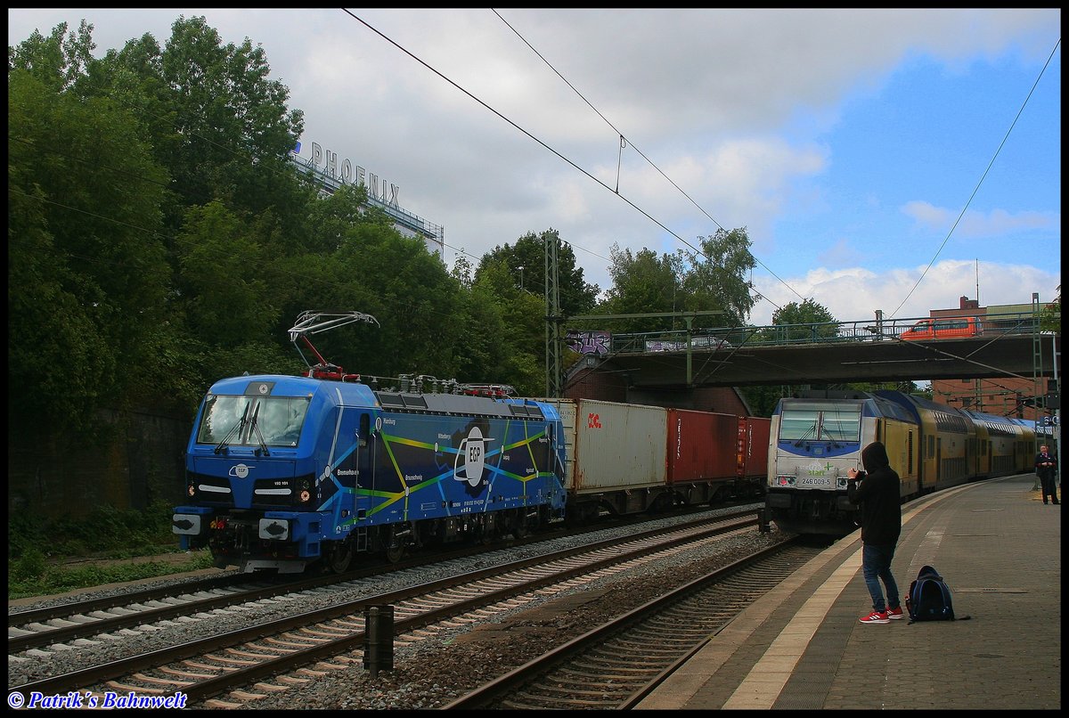 EGP 192 101 mit Containerzug am 16.07.2019 in Hamburg-Harburg
