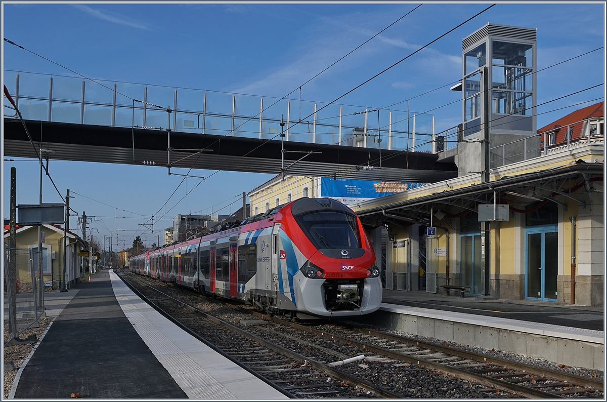 Ein SNCF Z 31500  Lman Express  erreicht Thonon les Bains. 

21. Jan. 2020