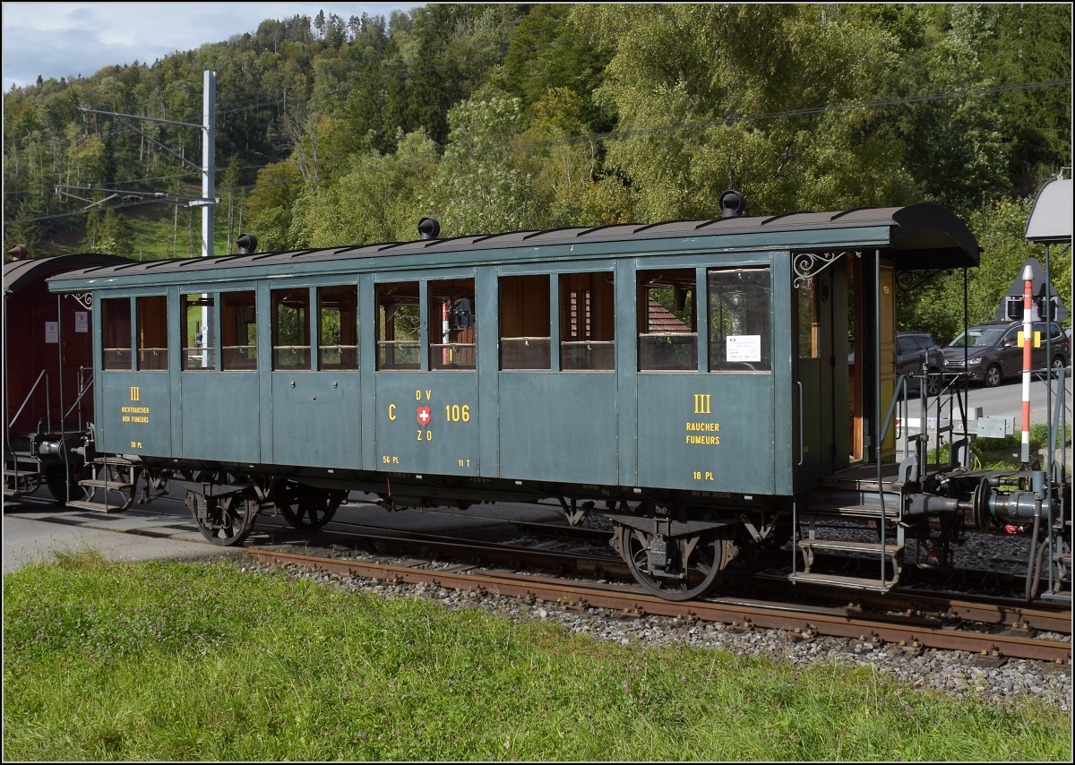 Fahrtag DVZO. 

C 106 der DVZO wird in Bauma rangiert. Oktober 2021.
