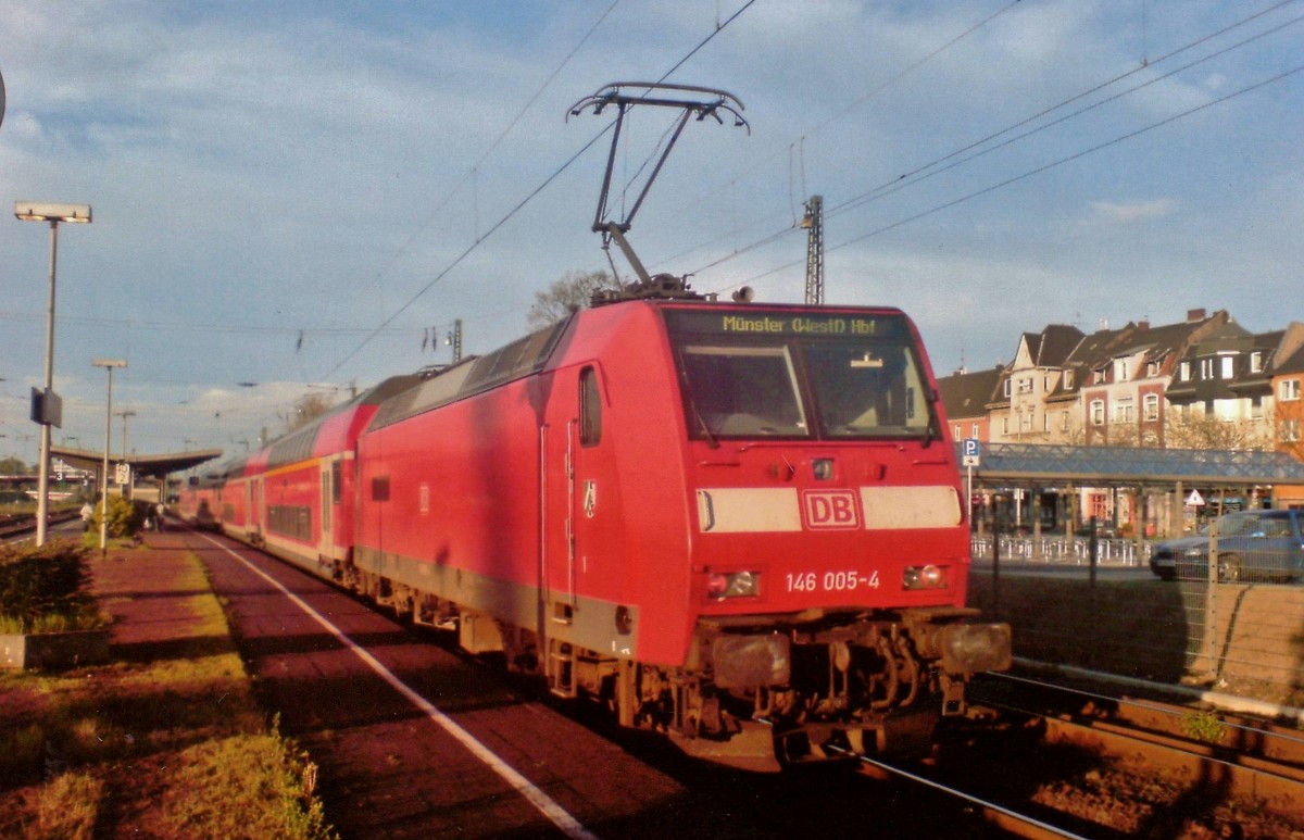 Handybild von 146 005 in Rheinhausen am 13 April 2010.