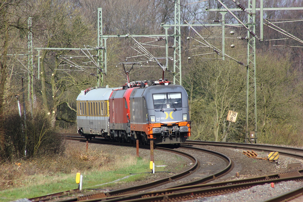 Hectorrail 242 502 DB Systemtechnik 182 506-6(REV/LD X/03.03.16) und Dienstüm313 (63 80 99-92 007-3) Schleswig 28.03.2016