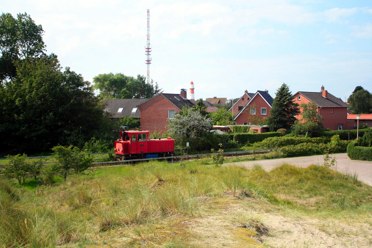 Lok Mnster war solo unterwegs zum Fhrhafenbahnhof Borkum Reede am 29.8.19