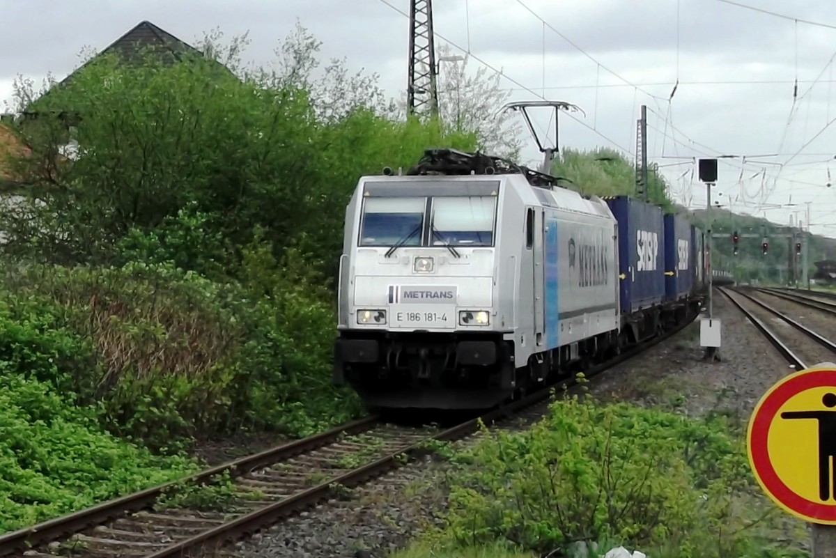 Metrans 186 181 durchfahrt am 9 April 2014 Oberhausen Osterfeld Sd.
