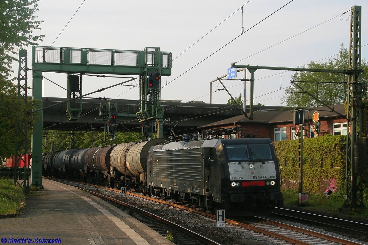 MRCE/DB 189 456 mit Kesselwagenzug am 08.05.2019 in Hamburg-Harburg