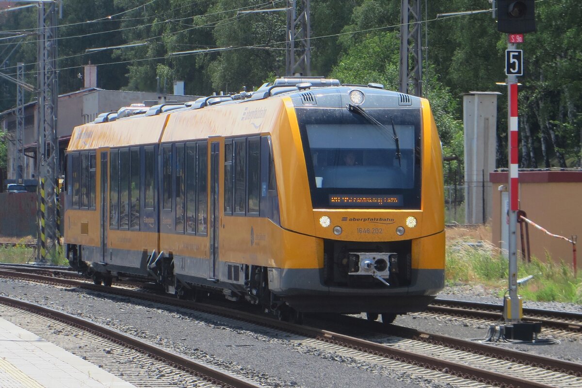 OberPfalzbahn 1648 202 verlasst am 13 Juni 2022 Cheb.